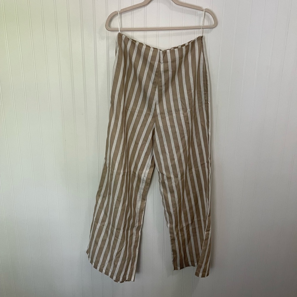 NWT New Look Wide Leg Striped Linen Pants ASOS